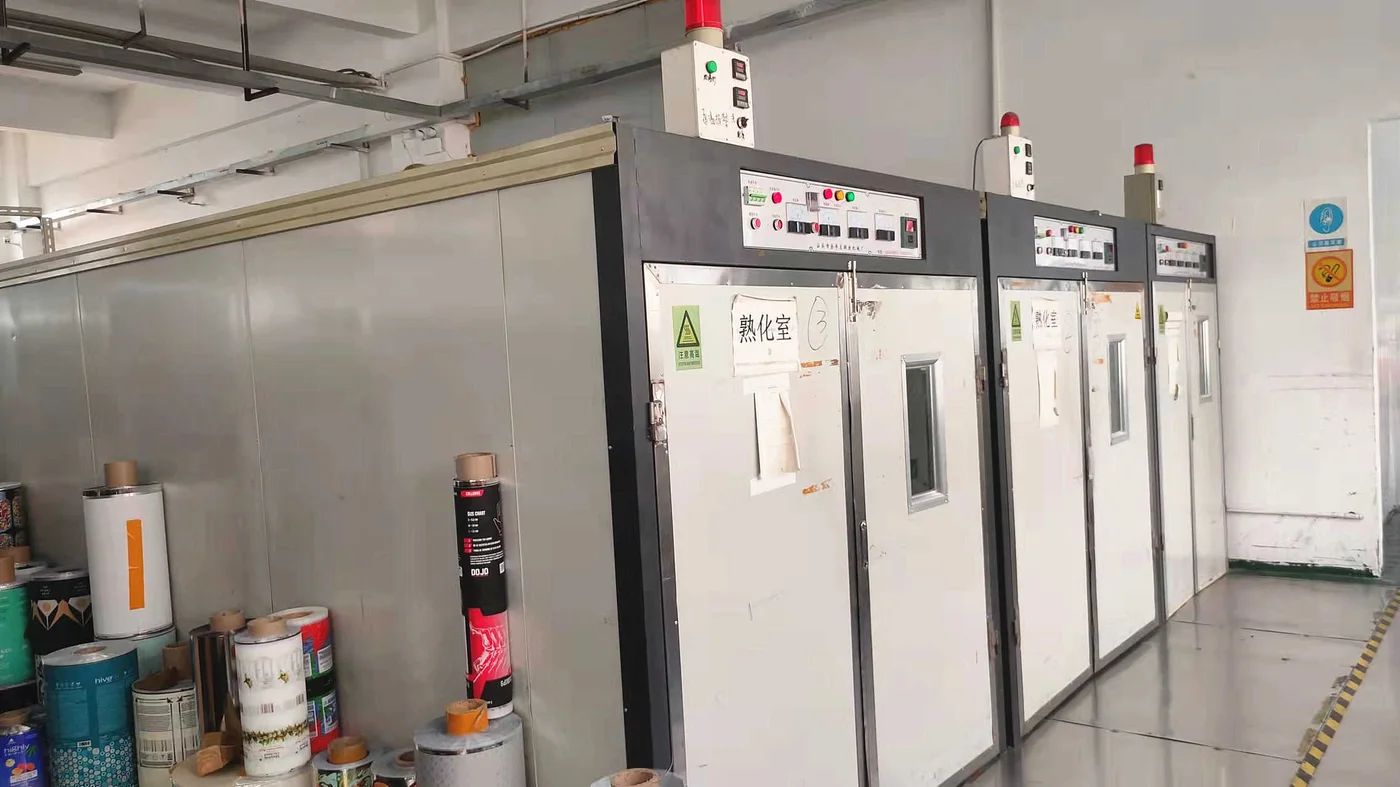 Curing rooms at the Sayru packaging plant in Shenzhen, China