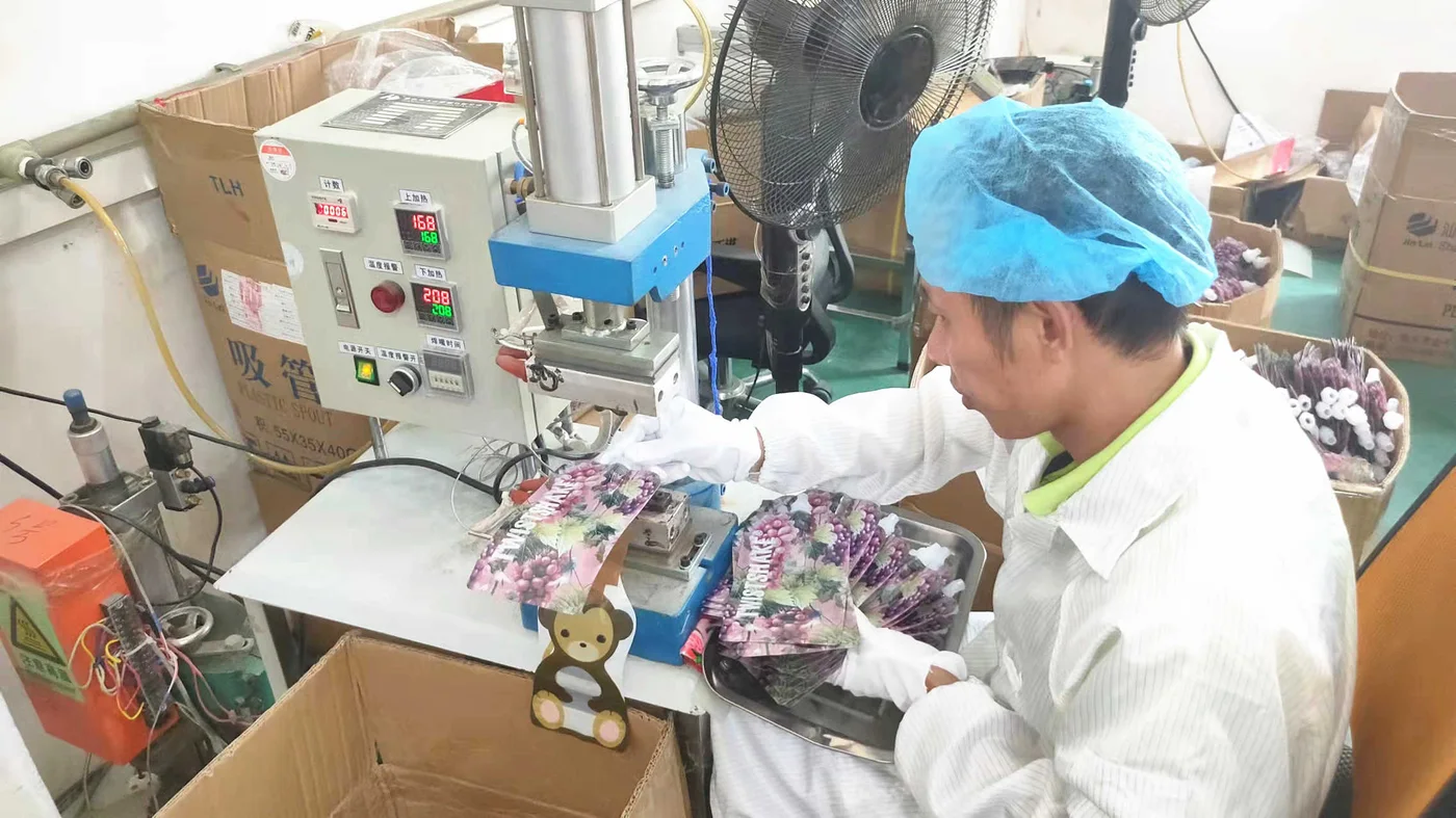 Fitments and accessories at the Sayru packaging plant in Shenzhen, China