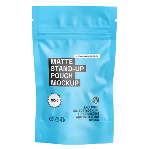 Custom Printed Foil Matt Mylar Bag with Zipper — stand up pouch in PET / AL / PE laminate with zipper
