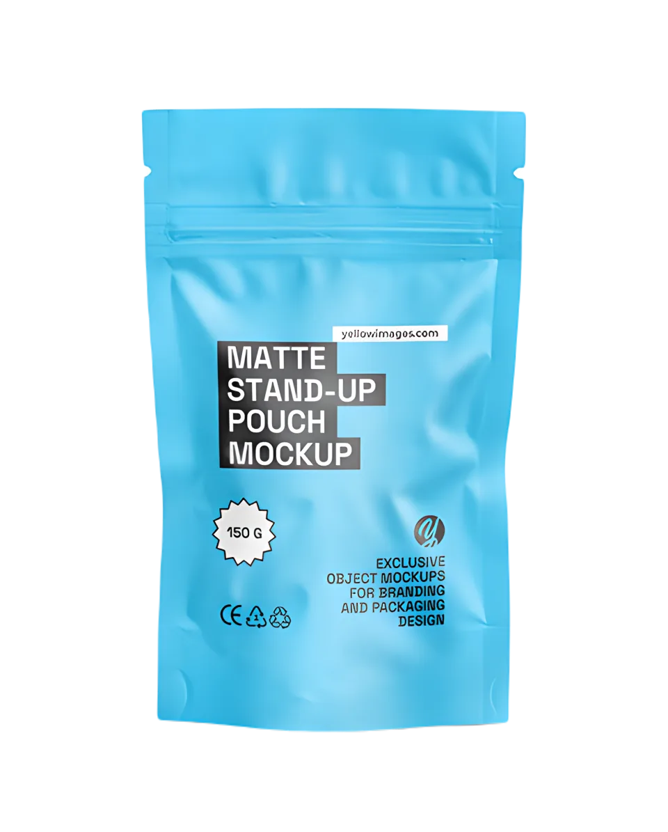 Custom Printed Foil Matt Mylar Bag with Zipper — stand up pouch in PET / AL / PE laminate with zipper