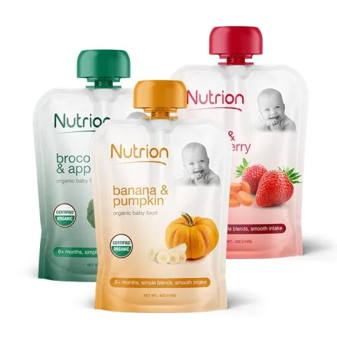 Custom Printed Spout Pouch for Juice (100 ml) No. 2 — spout pouch in PET / PE laminate with spout
