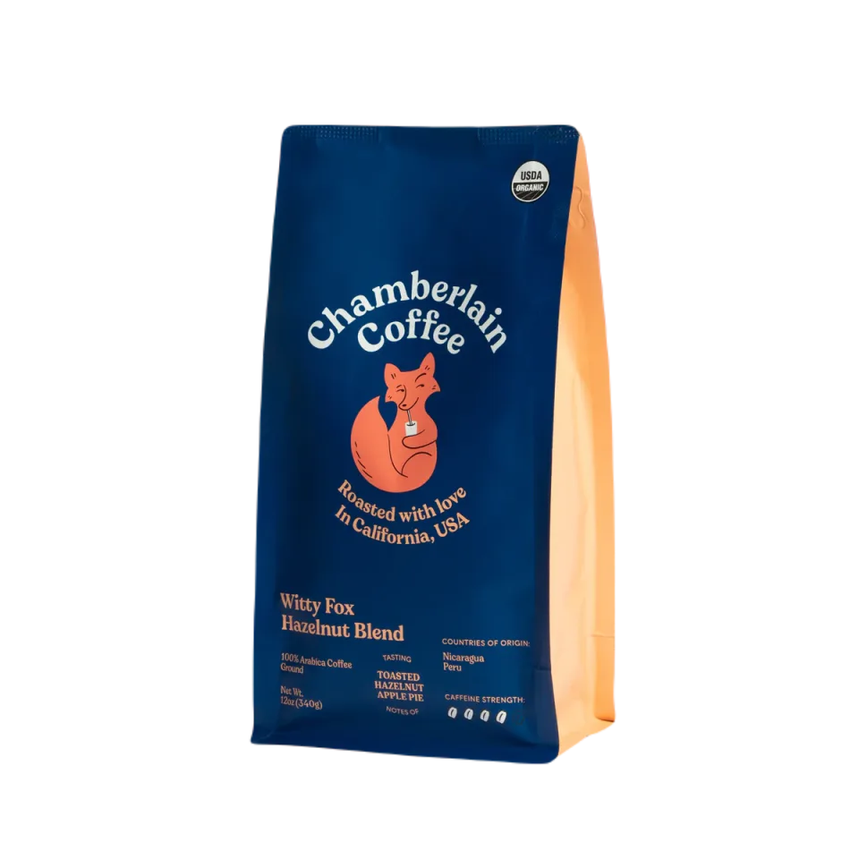 Custom Printed Kraft Coffee Bag with Valve (250 g) — flat bottom bag in Kraft paper / PE laminate with degassing valve