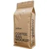 Custom Printed Compostable Coffee Bag with Valve — side gusset bag in PLA / PBAT compostable laminate with degassing valve