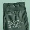 Custom Printed Recycled Coffee Bag with Zipper and Valve (250 g) — flat bottom bag in PET / PE laminate with zipper, degassing valve, view 2