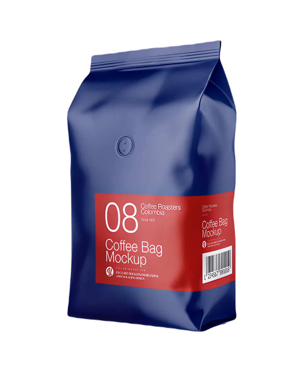 Custom Printed Whey Protein Bag with Zipper (1 kg) — side gusset bag in PET / PE laminate with zipper