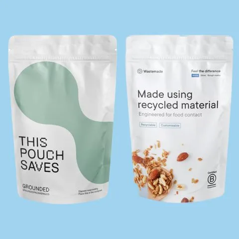Custom Printed Recycled Stand Up Pouch with Zipper No. 5 — stand up pouch in PET / PE laminate with zipper