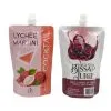 Custom Printed Compostable Spout Pouch with Zipper — spout pouch in PLA / PBAT compostable laminate with zipper, spout