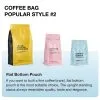 Custom Printed Compostable Coffee Bag with Valve — side gusset bag in PLA / PBAT compostable laminate with degassing valve, view 5