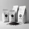 Custom Printed Matt Coffee Bag with Valve — flat bottom bag in PET / PE laminate with degassing valve, view 3
