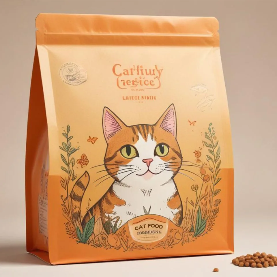 Custom Printed Recycled Pet Food Bag with Zipper (5 kg) — flat bottom bag in PET / PE laminate with zipper, hang hole