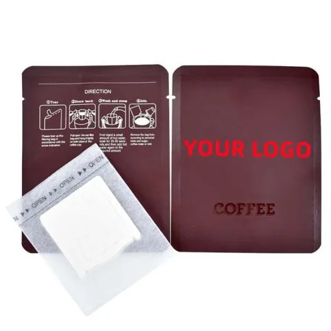 Custom Printed Drip Coffee Bag with Valve — drip coffee sachet in PET / PE laminate with degassing valve