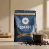 Custom Printed Foil Matt Coffee Bag for Whole Bean and Ground Coffee (250 g) — flat bottom bag in PET / AL / PE laminate, view 2