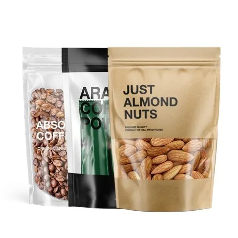 Custom Printed Foil Mylar Bag with Zipper and Window – Smell-Proof — stand up pouch in PET / AL / PE laminate with zipper