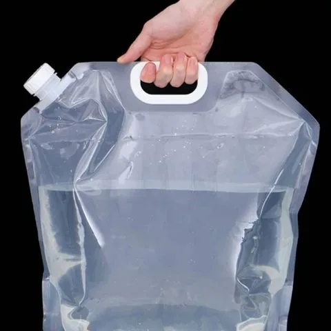 Custom Printed Spout Pouch for Juice (5 L) No. 3 — handled spout pouch in PET / PE laminate with spout