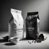 Custom Printed Coffee Bag with Zipper and Valve No. 3 — flat bottom bag in PET / PE laminate with zipper, degassing valve