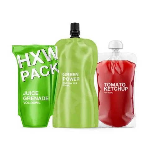 Custom Printed Foil Spout Pouch for Juice (100 ml) — spout pouch in PET / AL / PE laminate with spout