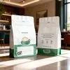 Custom Printed Foil Matt Coffee Bag with Valve (250 g) — flat bottom bag in PET / AL / PE laminate with degassing valve
