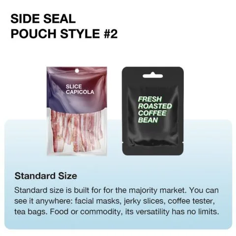 Custom Printed Matt Coffee Bag for Whole Bean and Ground Coffee — three side seal pouch in PET / PE laminate