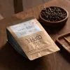 Custom Printed Compostable Coffee Bag with Zipper and Valve No. 2 — flat bottom bag in PLA / PBAT compostable laminate with zipper, degassing valve, view 3