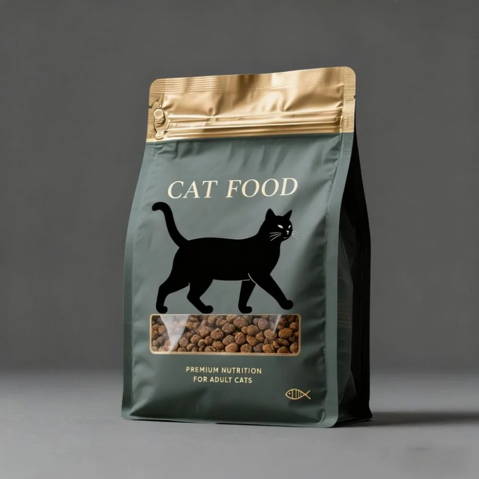 Custom Printed Recycled Pet Food Bag with Zipper (1 kg/3 kg/5 kg) — flat bottom bag in PET / PE laminate with zipper