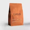 Custom Printed Compostable Coffee Bag with Zipper and Valve (250 g) — flat bottom bag in PLA / PBAT compostable laminate with zipper, degassing valve, view 3