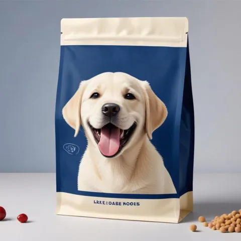Custom Printed Pet Food Bag with Zipper — flat bottom bag in PET / PE laminate with zipper
