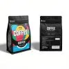 Custom Printed Recycled Matt Coffee Bag with Zipper and Valve (250 g) — flat bottom bag in PET / PE laminate with zipper, degassing valve