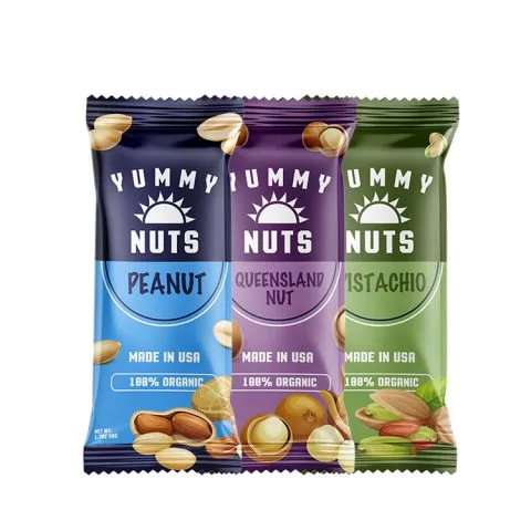 Custom Printed Back Seal Pouch for Snacks No. 9 — back seal pillow pouch in PET / PE laminate