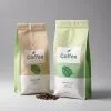 Custom Printed Recycled Foil Matt Coffee Bag with Zipper and Valve (250 g) — flat bottom bag in PET / AL / PE laminate with zipper, degassing valve