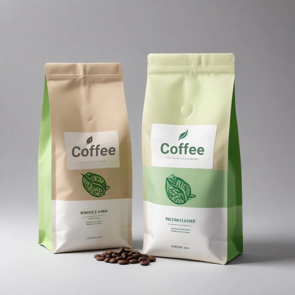 Custom Printed Recycled Foil Matt Coffee Bag with Zipper and Valve (250 g) — flat bottom bag in PET / AL / PE laminate with zipper, degassing valve