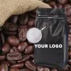 Custom Printed Compostable Coffee Bag for Whole Bean and Ground Coffee (8 oz) — flat bottom bag in PLA / PBAT compostable laminate