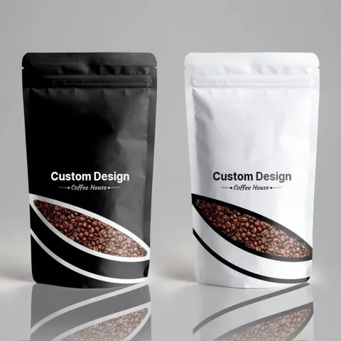 Custom Printed Stand Up Pouch with Zipper and Window (500 g) — stand up pouch in PET / PE laminate with zipper