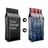 Custom Printed Kraft Coffee Bag for Whole Bean and Ground Coffee — flat bottom bag in Kraft paper / PE laminate