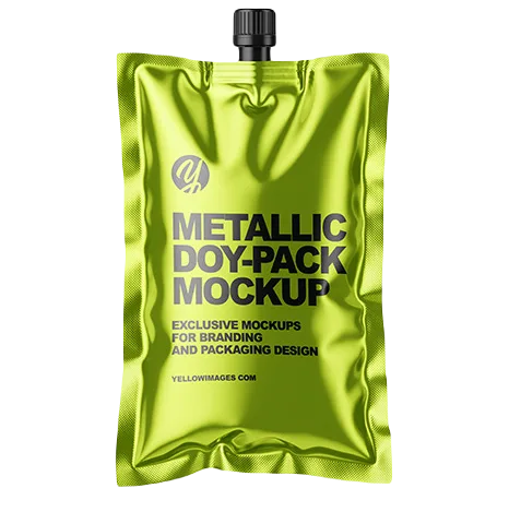 Custom Printed Compostable Spout Pouch for Juice — spout pouch in PLA / PBAT compostable laminate with spout