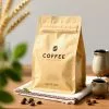 Custom Printed Foil Matt Coffee Bag with Valve (250 g) — flat bottom bag in PET / AL / PE laminate with degassing valve, view 4