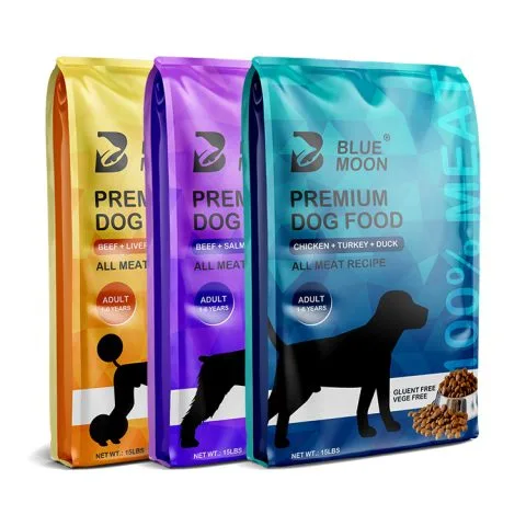 Custom Printed Pet Food Bag with Zipper (1 lb) — flat bottom bag in PET / PE laminate with zipper
