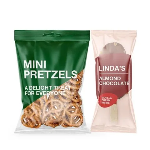Custom Printed Back Seal Pouch for Snacks No. 3 — back seal pillow pouch in PET / PE laminate