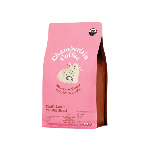 Custom Printed Matt Coffee Bag with Zipper (125 g) — flat bottom bag in PET / PE laminate with zipper