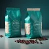 Custom Printed Matt Coffee Bag with Valve — flat bottom bag in PET / PE laminate with degassing valve