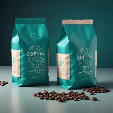 Custom Printed Matt Coffee Bag with Valve — flat bottom bag in PET / PE laminate with degassing valve