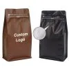 Custom Printed Coffee Bag with Zipper — flat bottom bag in PET / PE laminate with zipper