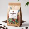 Custom Printed Kraft Matt Coffee Bag with Valve — flat bottom bag in Kraft paper / PE laminate with degassing valve