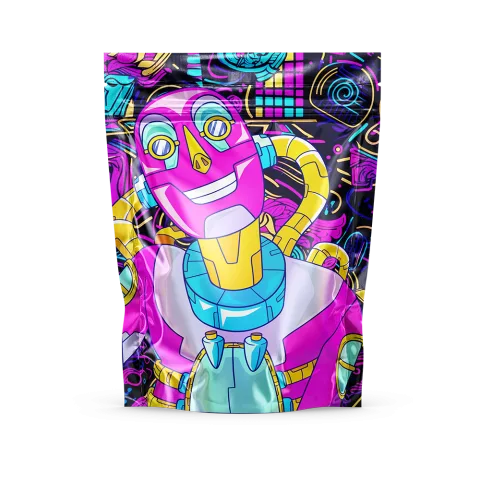 Custom Printed Matt Mylar Bag with Zipper – Smell-Proof (5 g) — custom shape pouch in PET / PE laminate with zipper