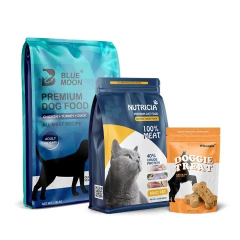 Custom Printed Pet Food Bag for Dry Pet Food (15 kg) — flat bottom bag in PET / PE laminate