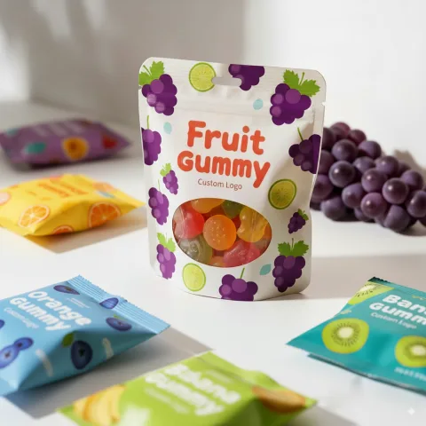 Custom Printed Foil Stand Up Pouch with Zipper and Window No. 2 — stand up pouch in PET / AL / PE laminate with zipper