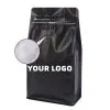 Custom Printed Foil Matt Coffee Bag with Zipper (100 g) — flat bottom bag in PET / AL / PE laminate with zipper