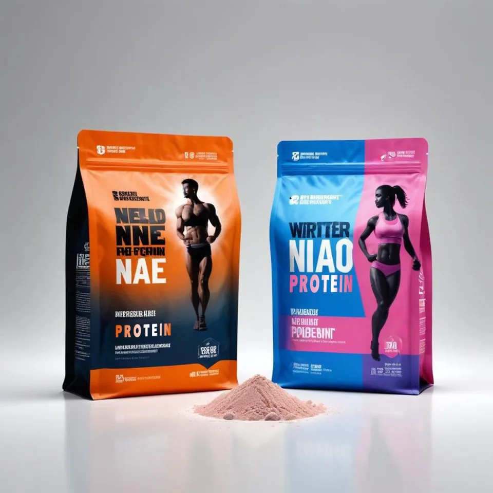 Custom Printed Foil Whey Protein Bag with Zipper (5 lb) — stand up pouch in PET / AL / PE laminate with zipper