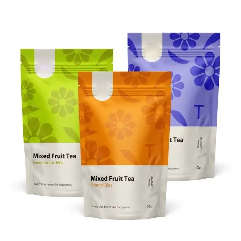 Custom Printed Recycled Foil Stand Up Pouch with Zipper and Window — stand up pouch in PET / AL / PE laminate with zipper
