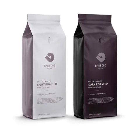 Custom Printed Kraft Matt Coffee Bag with Valve (5 lb) — flat bottom bag in Kraft paper / PE laminate with degassing valve