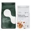 Custom Printed Recycled Coffee Bag with Zipper and Valve (250 g) — flat bottom bag in PET / PE laminate with zipper, degassing valve